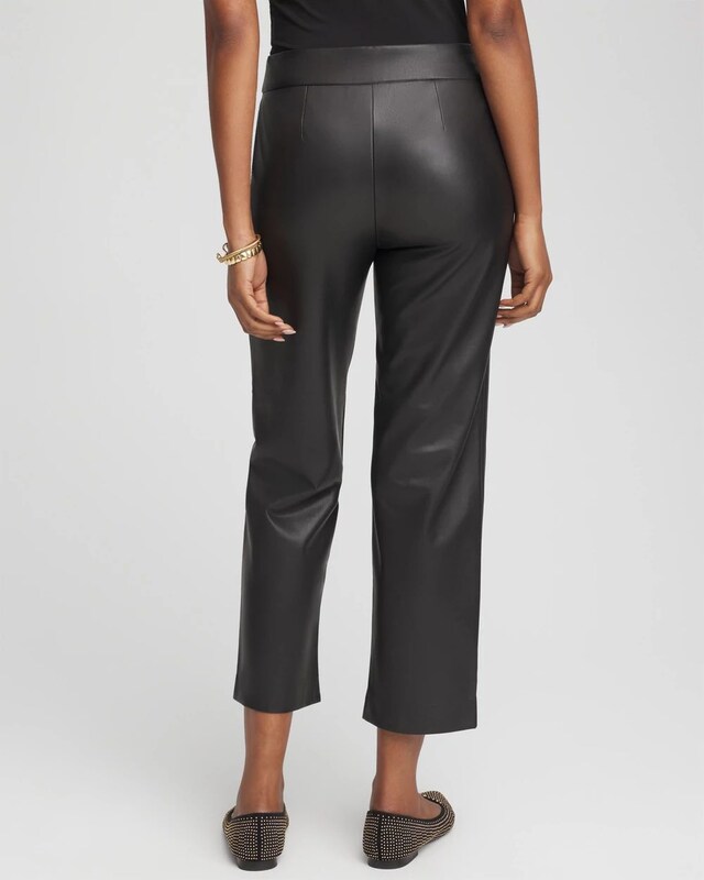 Faux Leather Brigitte Pull-On Cropped Pants - image 3